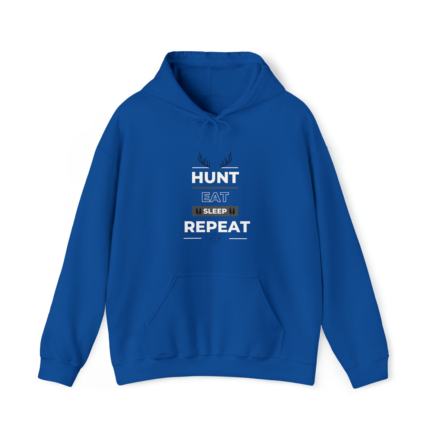 Hunt Eat Sleep Repeat Bla/Wht Unisex Heavy Blend™ Hooded Sweatshirt