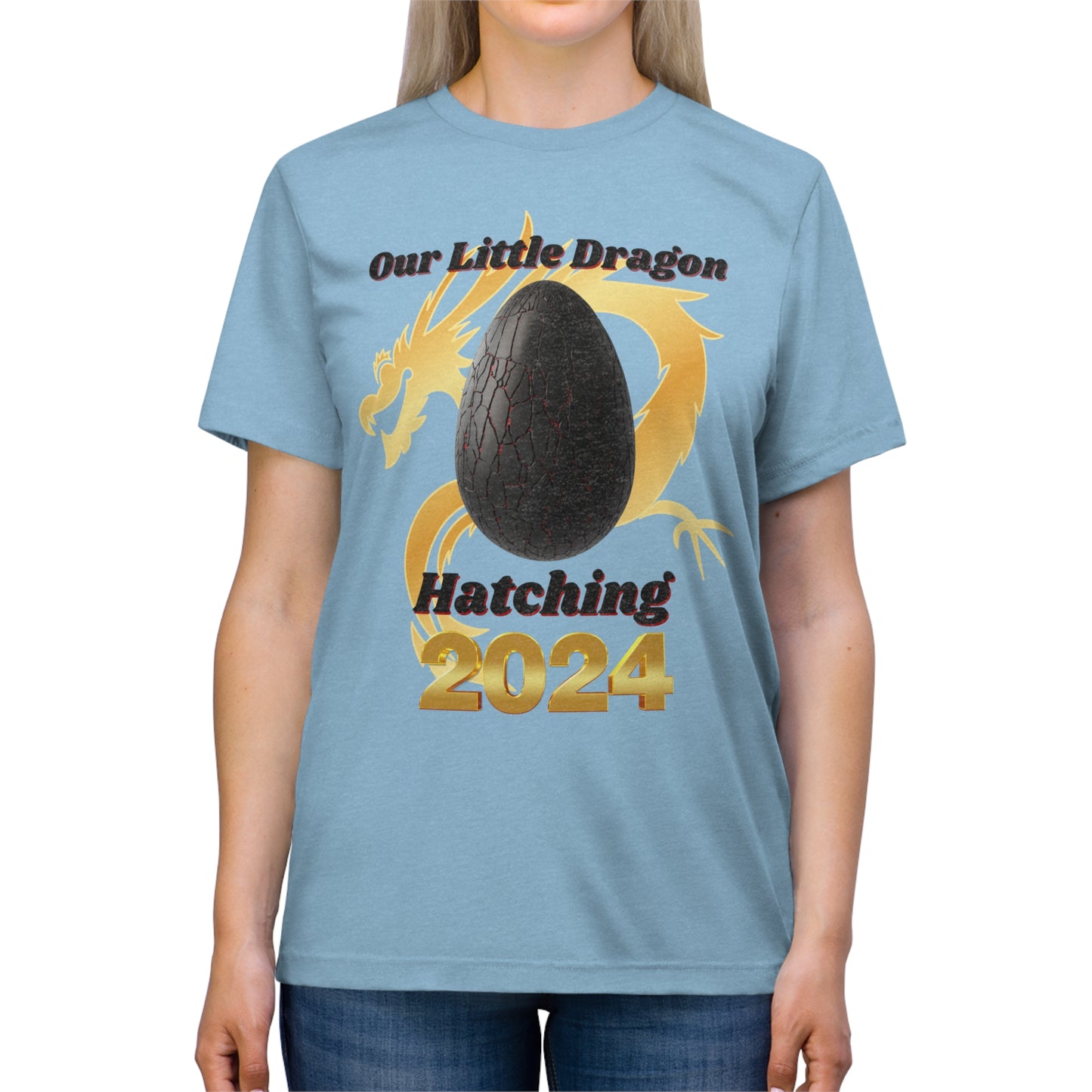 Our Little Dragon Hatching 2024 Unisex Triblend Tee