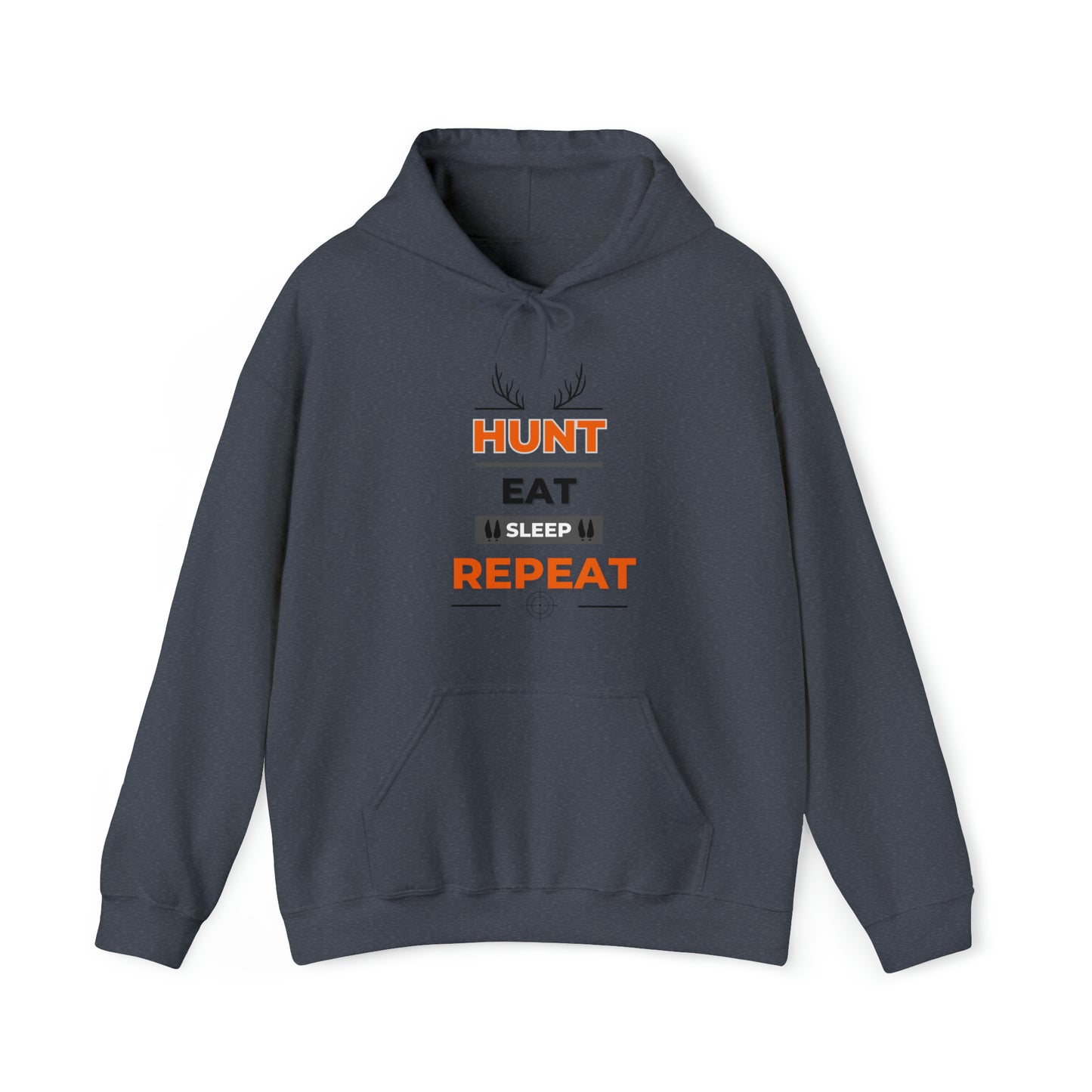 Hunt Eat Sleep Repeat Orange Unisex Heavy Blend™ Hooded Sweatshirt