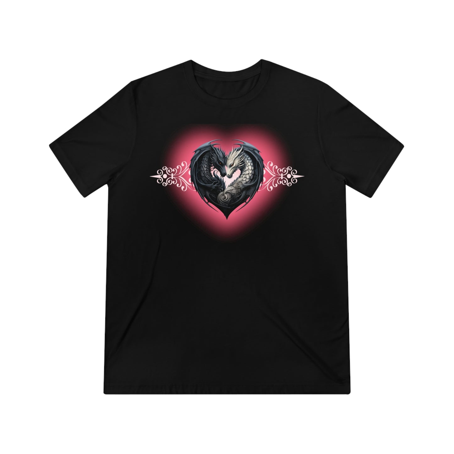 Dragon Love White Heart Unisex Triblend Tee