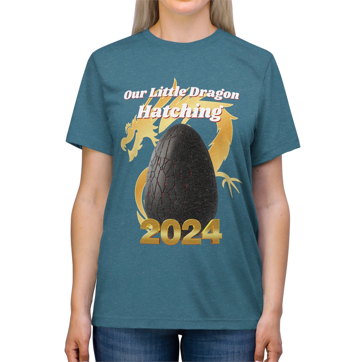 2024 Our Little Dragon Hatching Unisex Triblend Tee