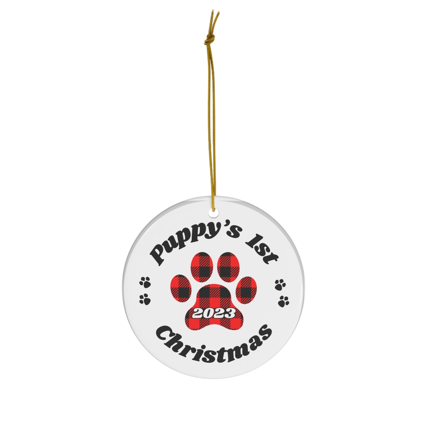 Puppy's 1st Christmas Paw Ceramic Ornament, 1-Pack