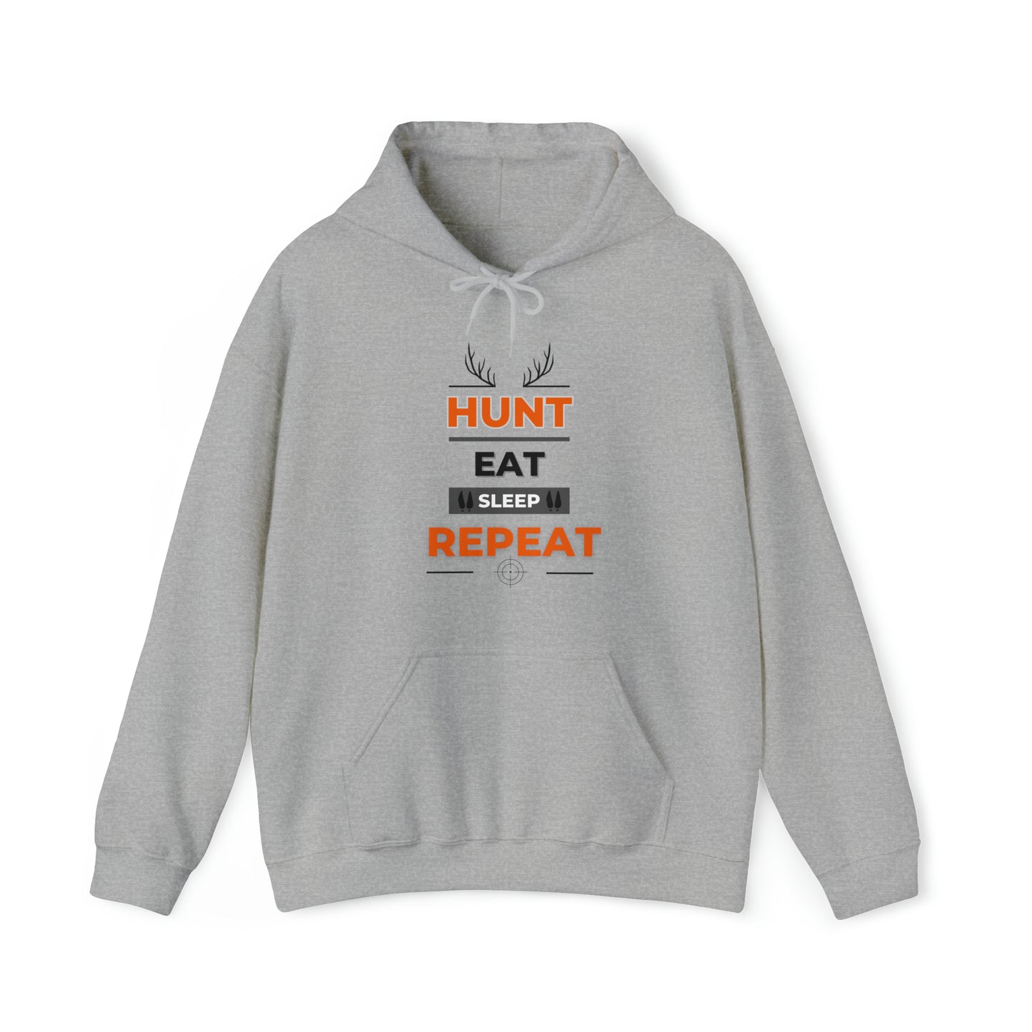 Hunt Eat Sleep Repeat Orange Unisex Heavy Blend™ Hooded Sweatshirt