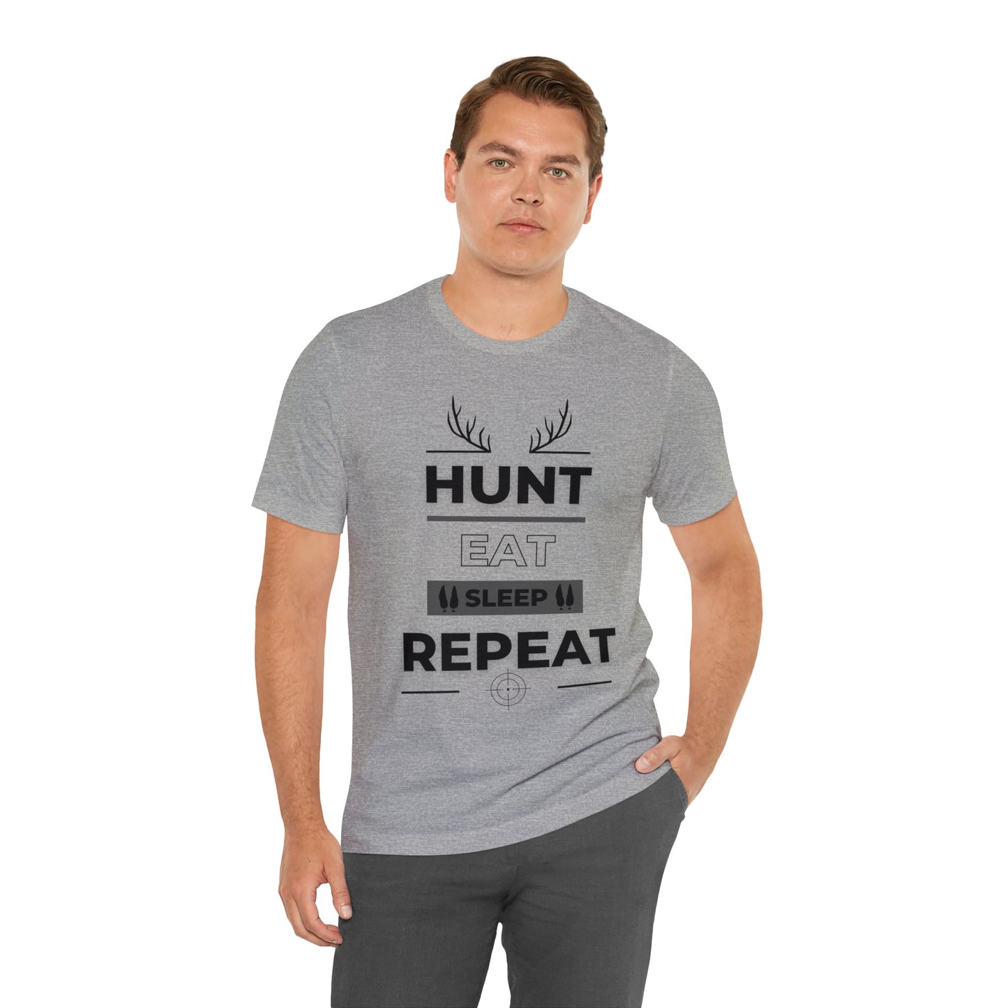 Hunt Eat Sleep Repeat Black Unisex Jersey Short Sleeve Tee