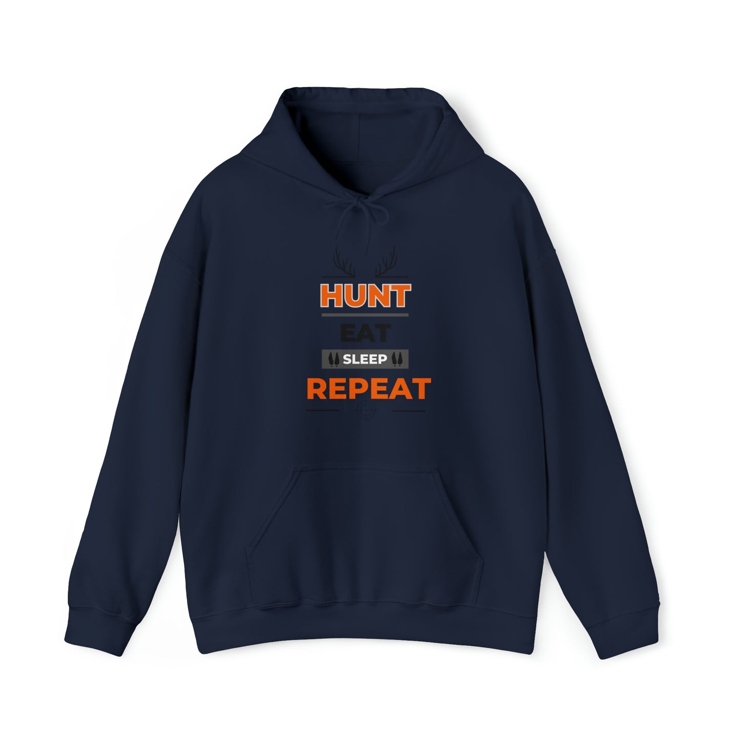 Hunt Eat Sleep Repeat Orange Unisex Heavy Blend™ Hooded Sweatshirt