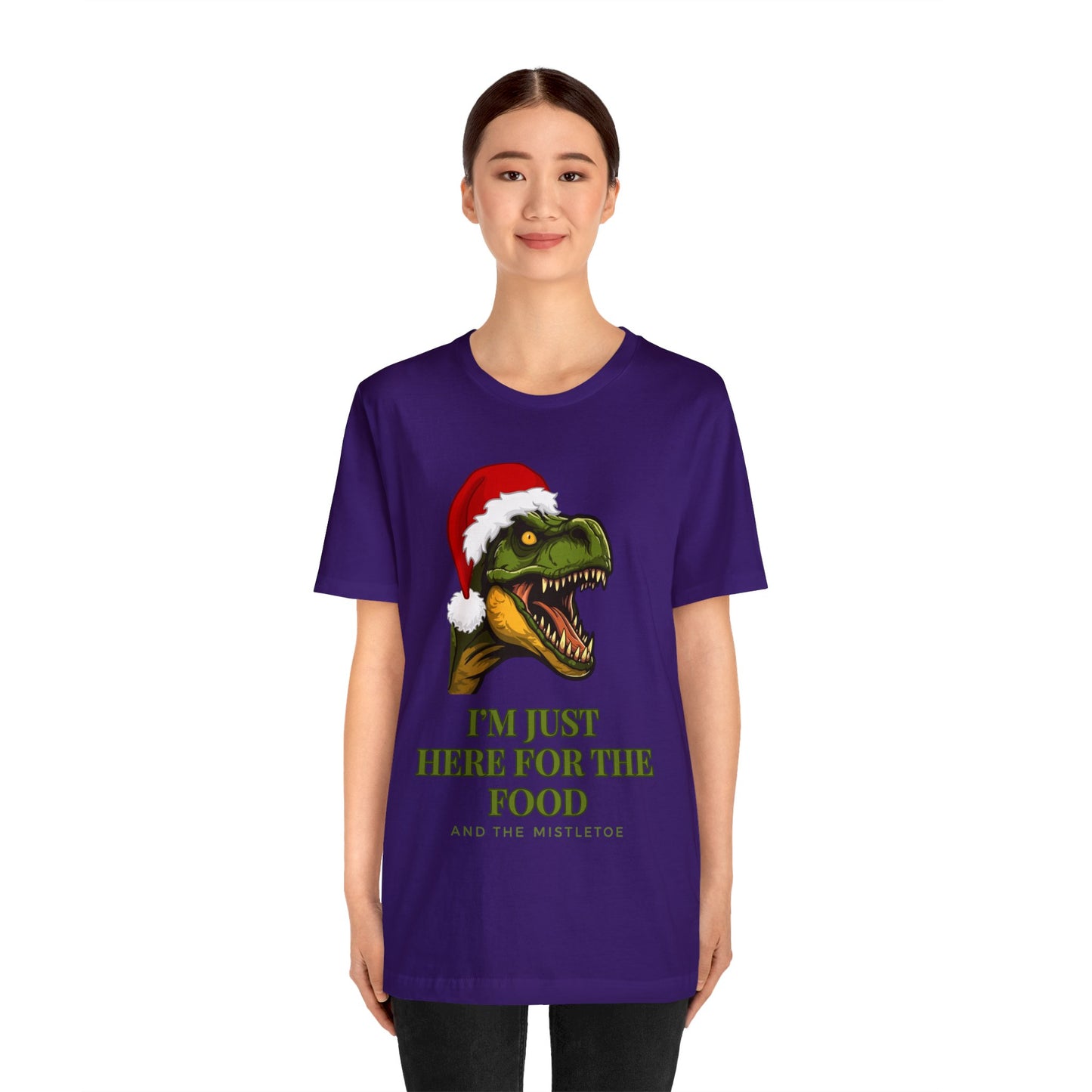 I'm Just Here For The Food And The Mistletoe Unisex Jersey Short Sleeve Tee