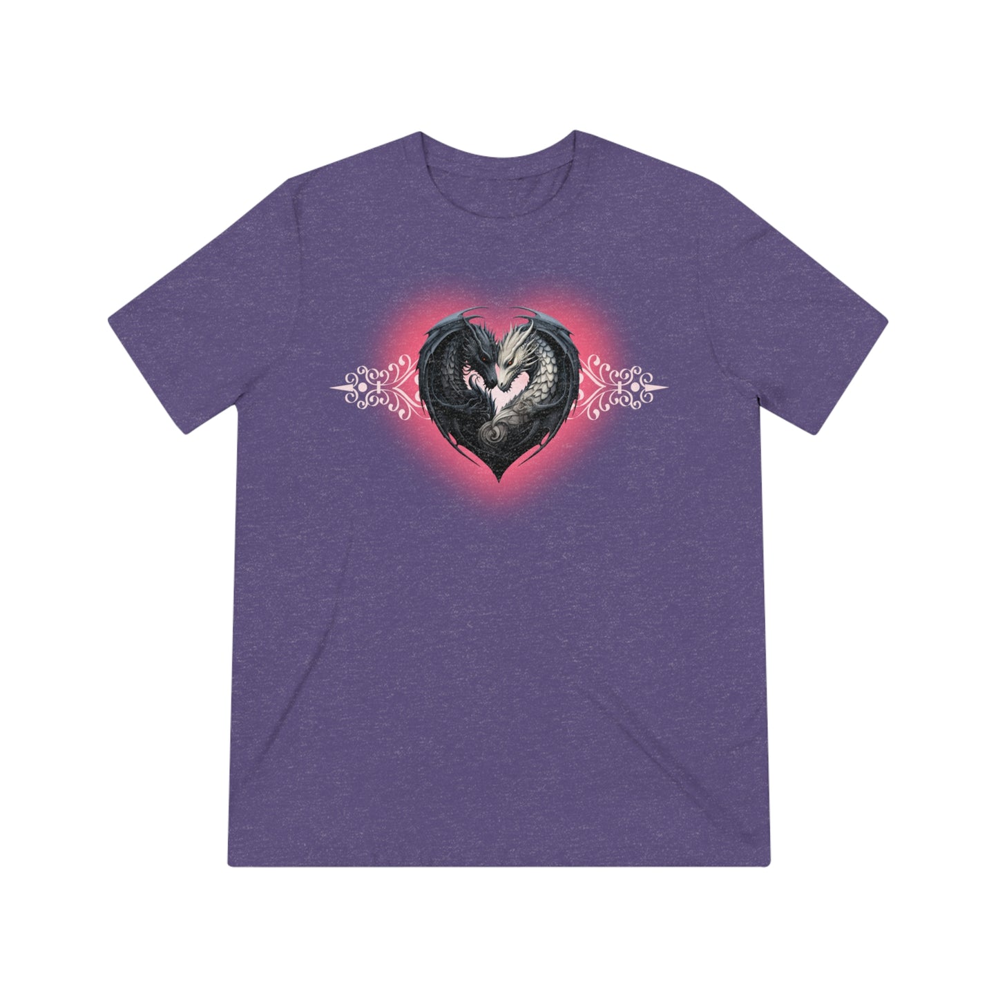 Dragon Love White Heart Unisex Triblend Tee