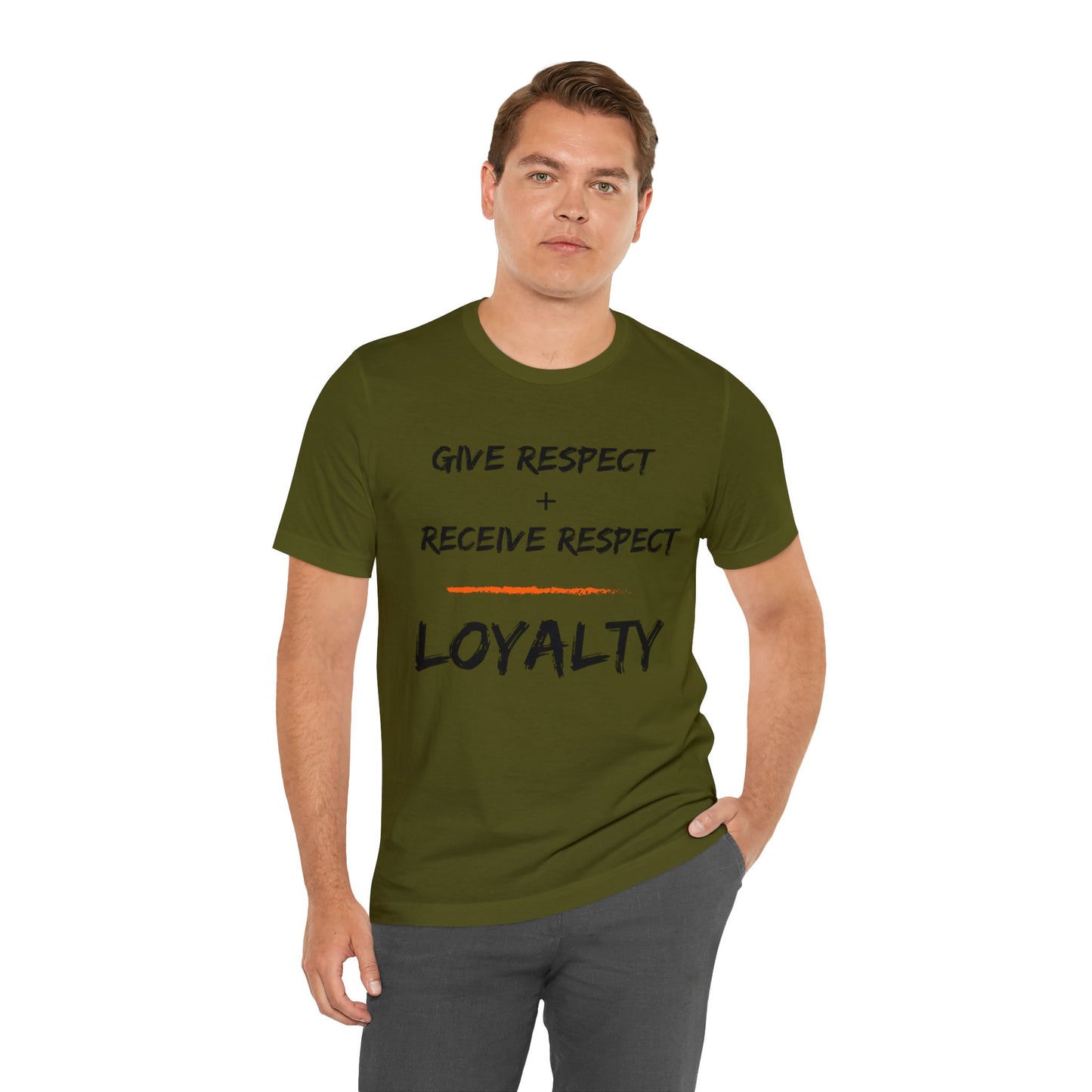 Give Respect + Receive Respect = Loyalty (B-Writing) Unisex Jersey Short Sleeve Tee