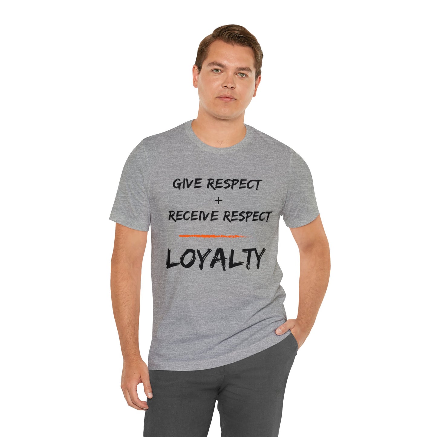 Give Respect + Receive Respect = Loyalty (B-Writing) Unisex Jersey Short Sleeve Tee