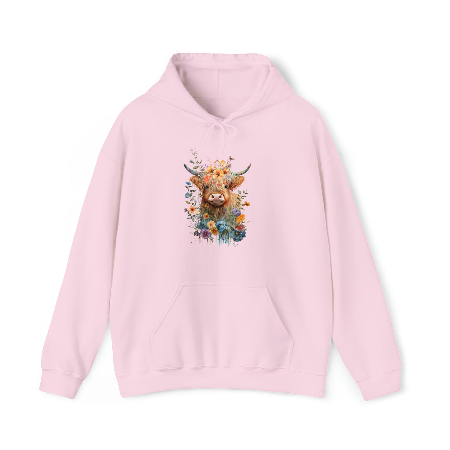 Fall Flower Cow Unisex Heavy Blend™ Hooded Sweatshirt