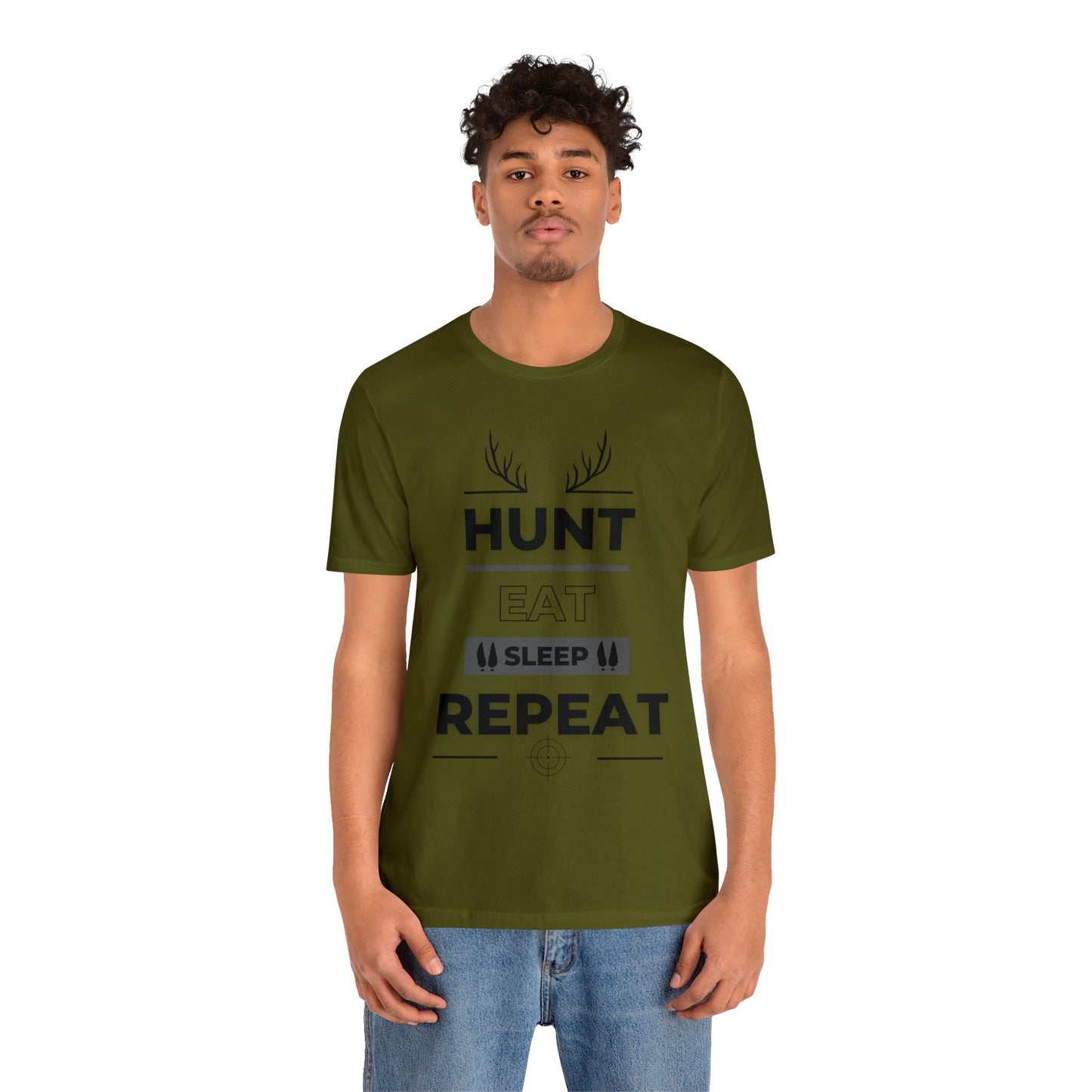 Hunt Eat Sleep Repeat Black Unisex Jersey Short Sleeve Tee