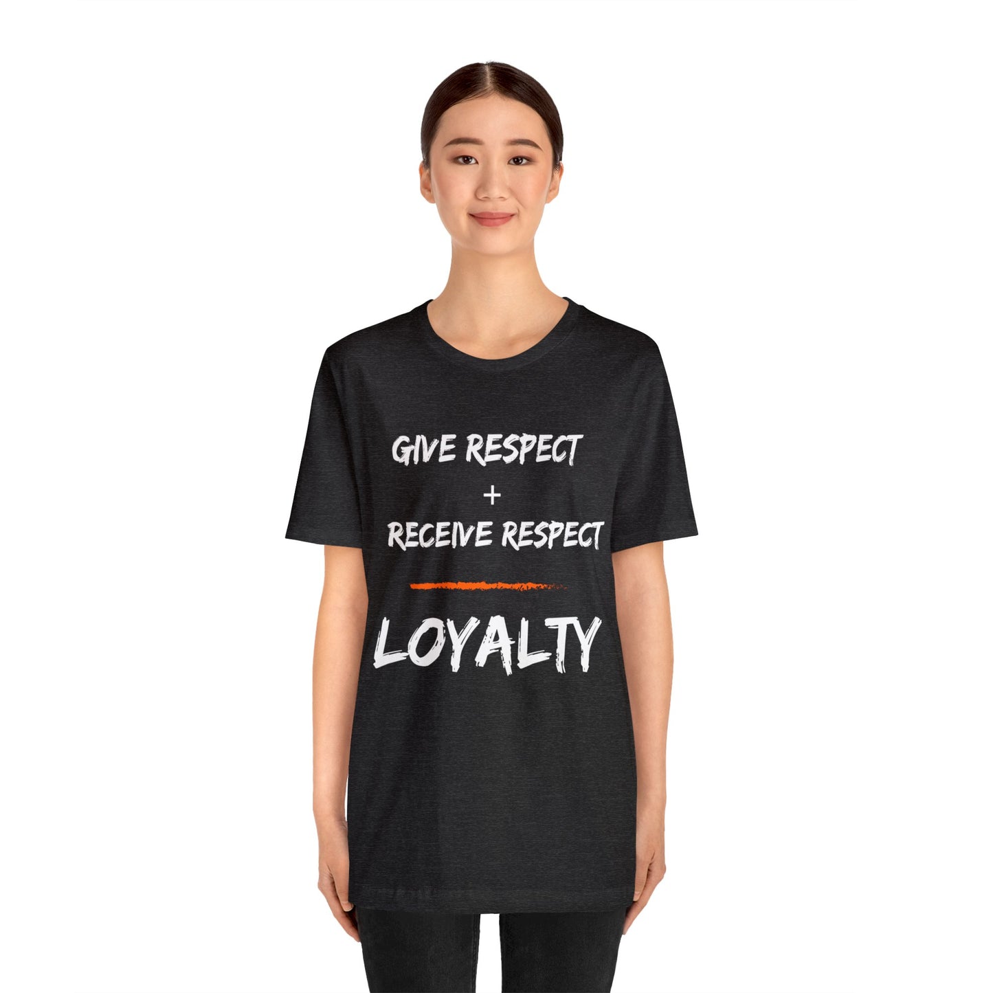 Give Respect + Reveive Respect = Loyalty (W-Writing) Unisex Jersey Short Sleeve Tee